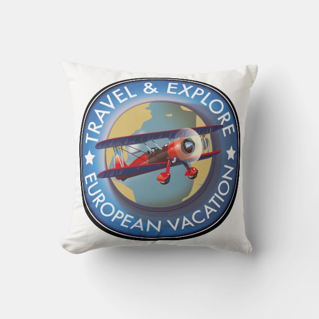 Travel & Explore European Vacation  Throw Pillow (Front)