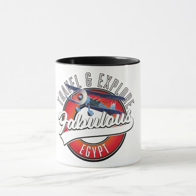 Travel explore fabulous Egypt logo. Mug (Center)