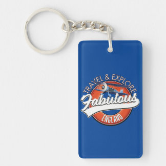 Travel explore fabulous England logo Keychain