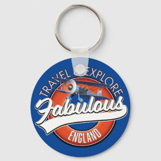 Travel explore fabulous England logo Keychain