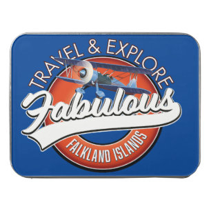 Travel explore fabulous Falkland Islands logo Jigsaw Puzzle