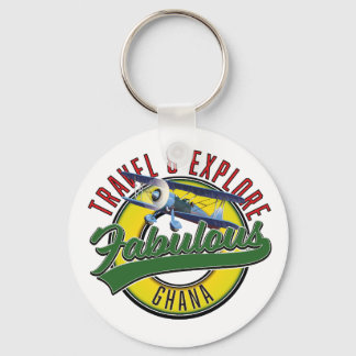 Travel explore fabulous Ghana logo Keychain