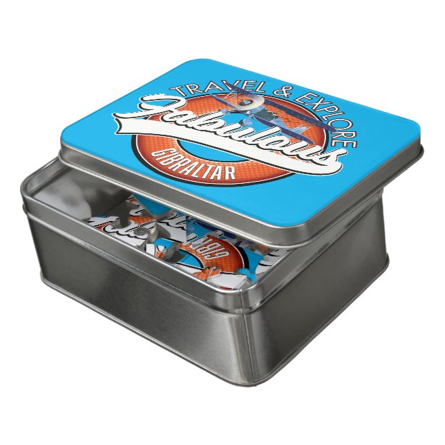 travel explore fabulous Gibraltar logo Jigsaw Puzzle (Lid Open)