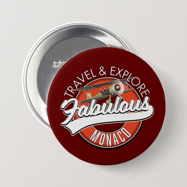 travel explore fabulous Monaco logo Button (Front & Back)