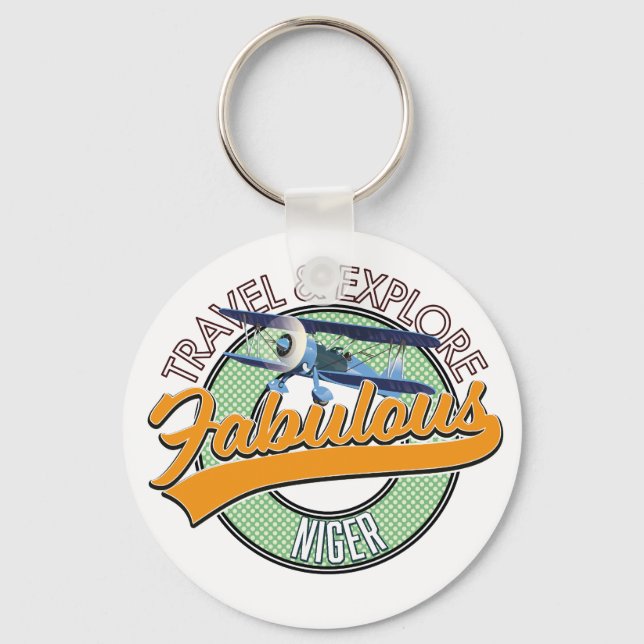 travel explore fabulous Niger logo Keychain (Front)
