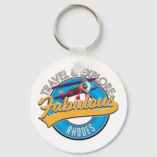 Travel & Explore Fabulous Rhodes logo Keychain