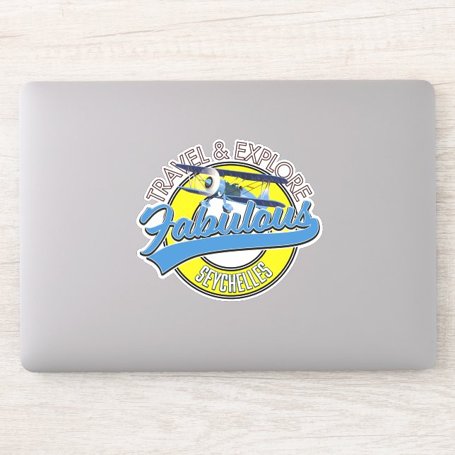 travel explore fabulous Seychelles logo Sticker (Computer)