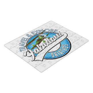 Travel explore fabulous Skiathos logo Jigsaw Puzzle