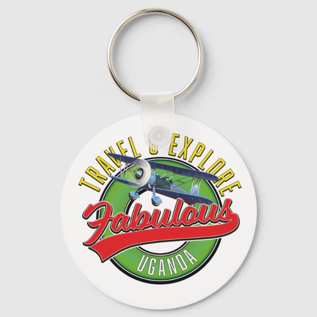 Travel Explore Fabulous Uganda Keychain (Front)