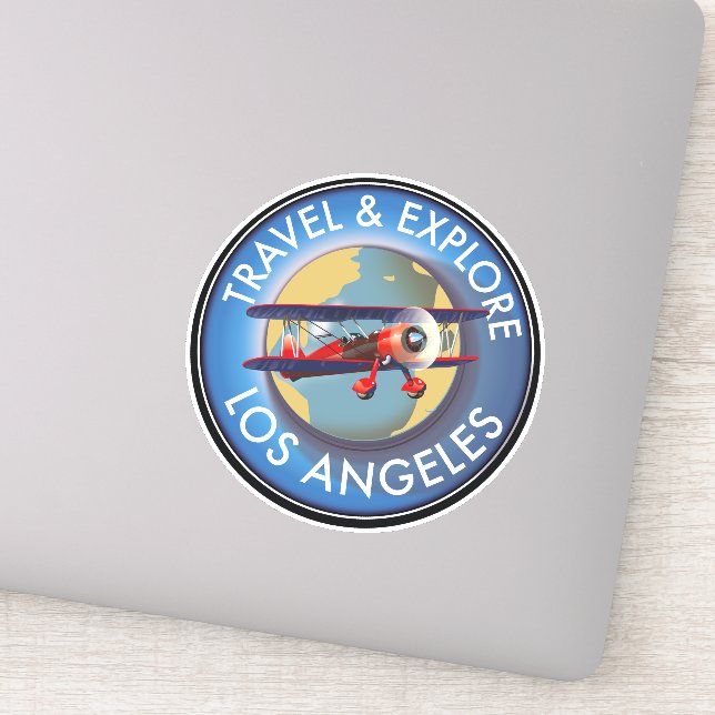 Travel explore Los Angeles logo Sticker (Detail)
