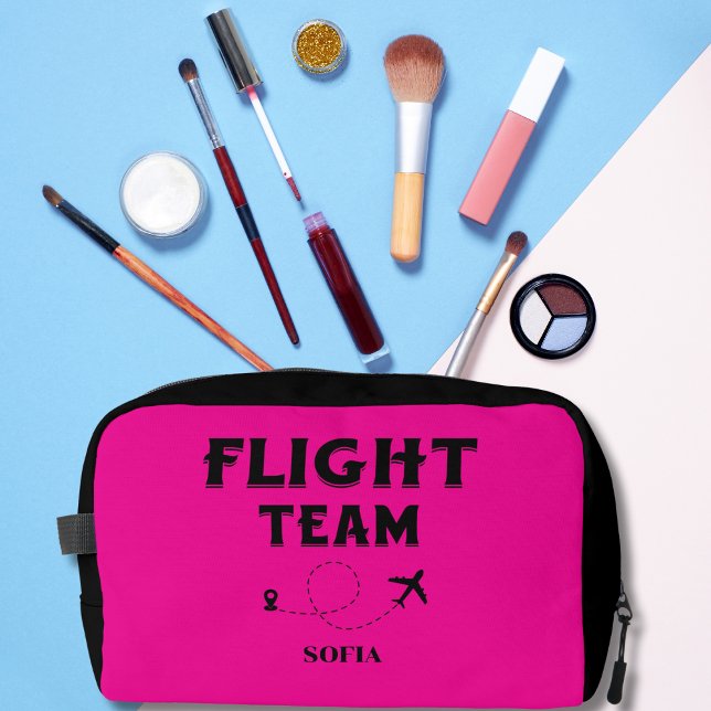 Travel Family Vacation Flight Team & Airplane Pink Dopp Kit (Creator Uploaded)