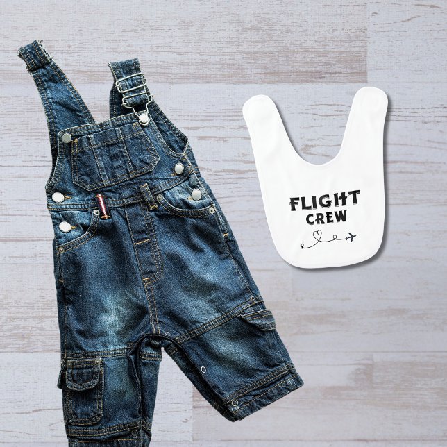 Travel Flight Crew Airplane Flying Modern Vacation Baby Bib (Creator Uploaded)