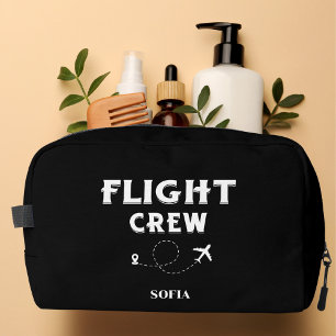 Travel Flight Crew Airplane Vacation Black Custom Dopp Kit