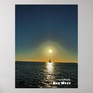 Travel Florida - Key West Sailboat Sunset Poster
