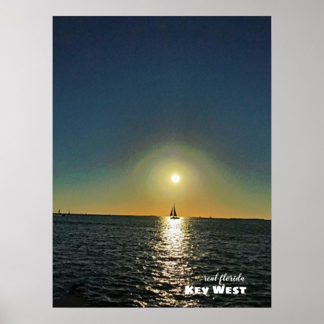 Travel | Florida - Key West Sailboat Sunset Poster (Front)