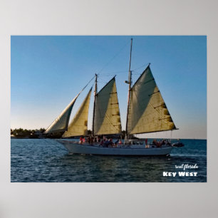Travel Florida - Key West Sunset Sailboat Cruise Poster