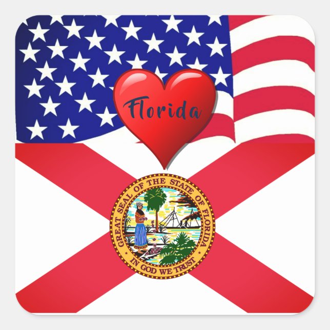 Travel Florida Love Sticker (Front)