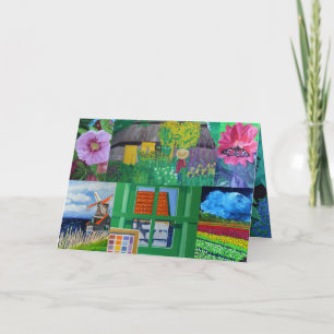 Travel Flower Art Christmas Card