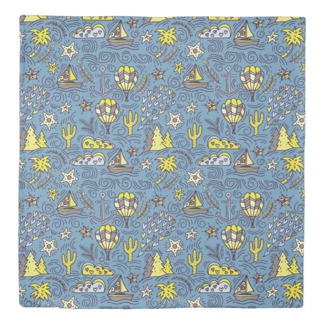 Travel Fun Duvet Cover (Front)