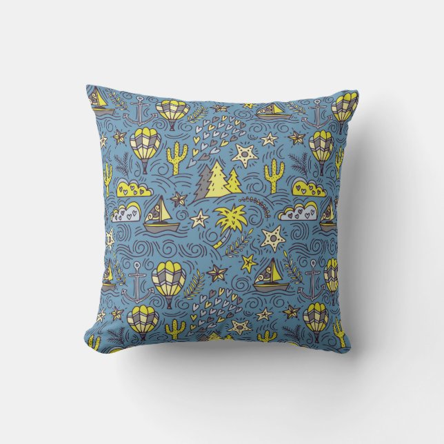 Travel Fun Throw Pillow (Front)