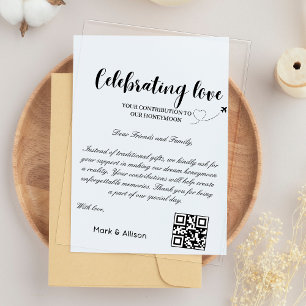 Travel Fund Request Qr Code Honeymoon Fund Acrylic Invitations