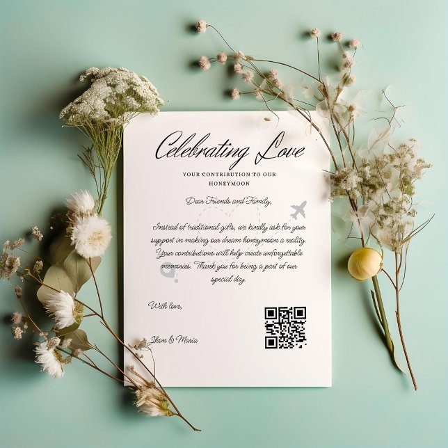 Travel Fund Request Qr Code Honeymoon Fund  Invitation (Travel Fund Request Qr Code Honeymoon Fund Invitation)