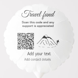 Travel fund vacation honeymoon donation add name balloon