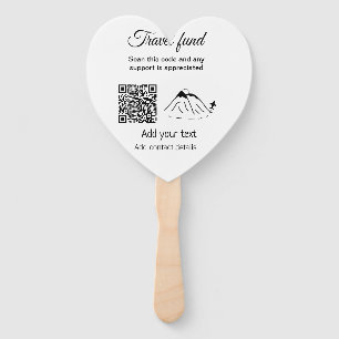 Travel fund vacation honeymoon donation add name hand fan