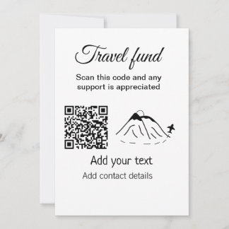 Travel fund vacation honeymoon donation add name holiday card