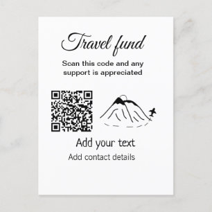 Travel fund vacation honeymoon donation add name  postcard