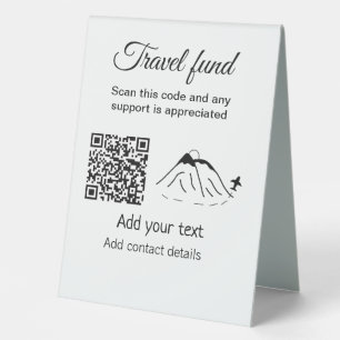 Travel fund vacation honeymoon donation add name table tent