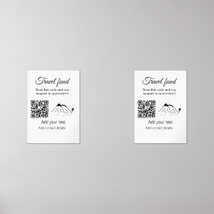 Travel fund vacation honeymoon donation add name wall art sets