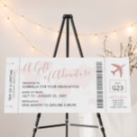 Travel Gift Large Huge Pink Boarding Pass Ticket  Foam Board<br><div class="desc">Huge Oversize Foam Board Sign with a Rose Gold Blush Pink Girly Feminine Boarding Pass Plane Ticket Design for presenting a travel gift at a graduation, birthday, sweet sixteen, quinceanera, congratulations party, or event. The elegant airplane ticket design has a world map background, plane icon, and "A Gift of Adventure"...</div>