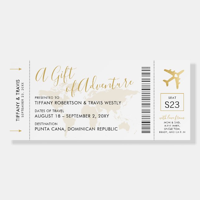 Travel Gift Large Oversize Boarding Pass Ticket Foam Board | Zazzle