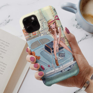 Travel girl in Paris - Iphone case