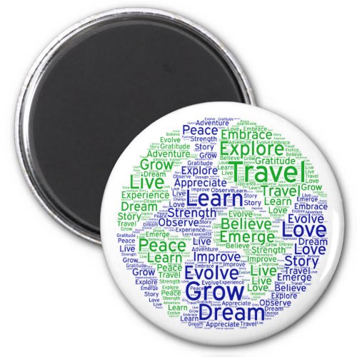 Travel globe magnet