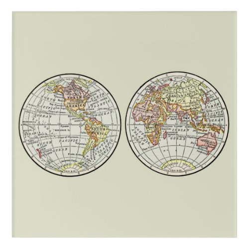 Travel Globe Map Earth 1916 World Atlas  Acrylic Print