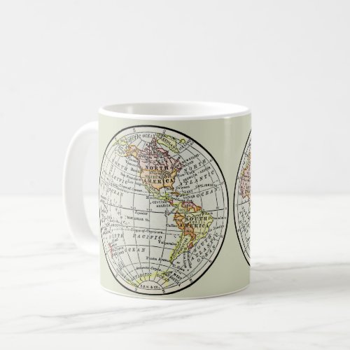 Travel Globe Map Earth 1916 World Atlas  Coffee Mug