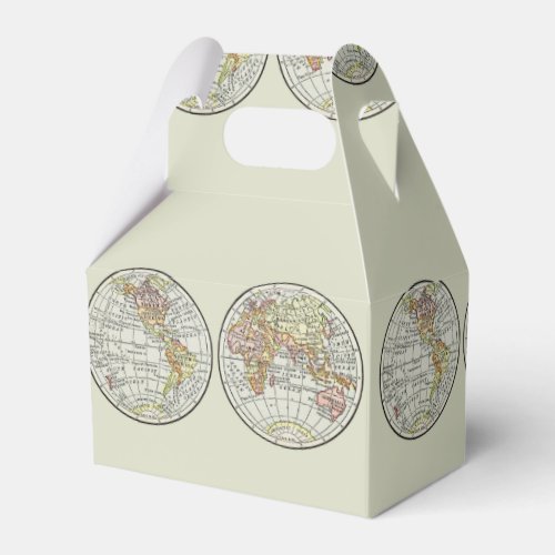 Travel Globe Map Earth 1916 World Atlas  Favor Boxes