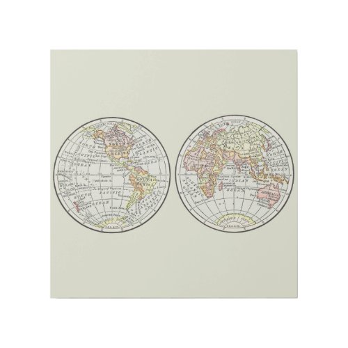 Travel Globe Map Earth 1916 World Atlas  Gallery Wrap