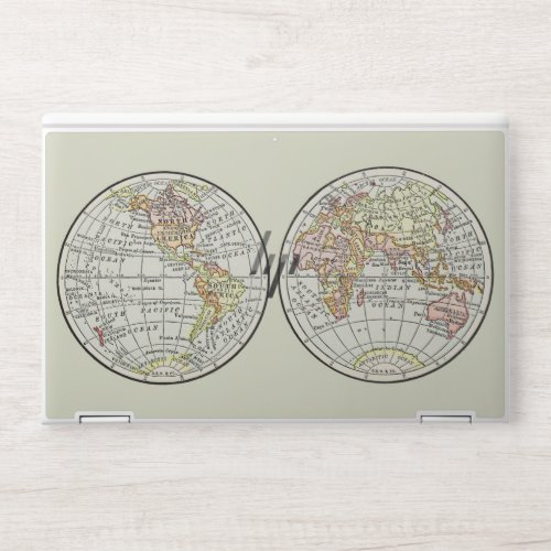 Travel Globe Map Earth 1916 World Atlas  HP Laptop Skin