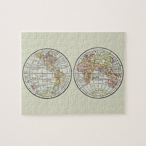 Travel Globe Map Earth 1916 World Atlas  Jigsaw Puzzle