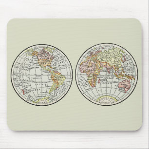 Travel Globe Map Earth 1916 World Atlas Mouse Pad