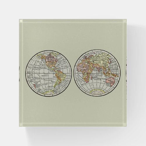 Travel Globe Map Earth 1916 World Atlas  Paperweight