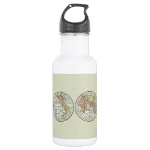 Travel Globe Map Earth 1916 World Atlas Stainless Steel Water Bottle