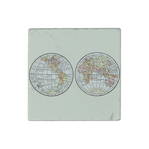 Travel Globe Map Earth 1916 World Atlas  Stone Magnet