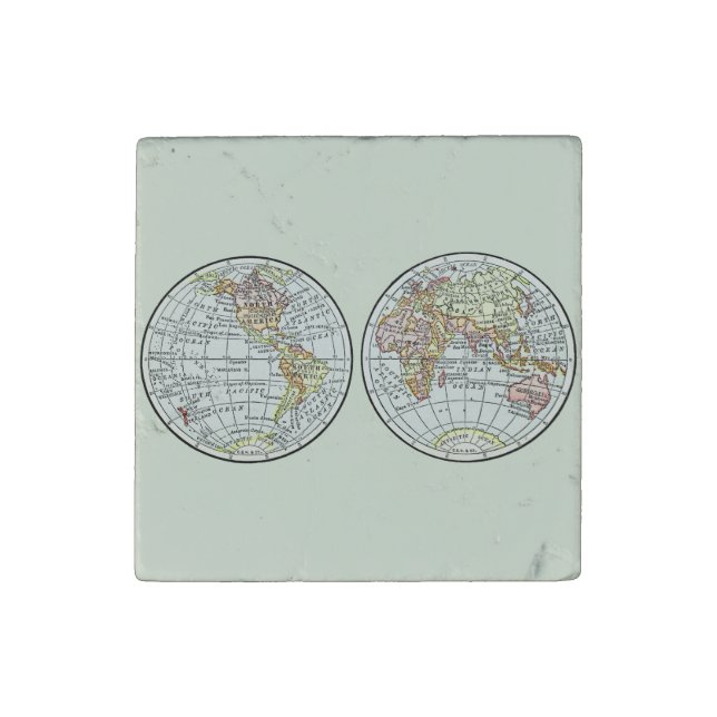 Travel Globe Map Earth 1916 World Atlas  Stone Magnet (Fourth Magnet)