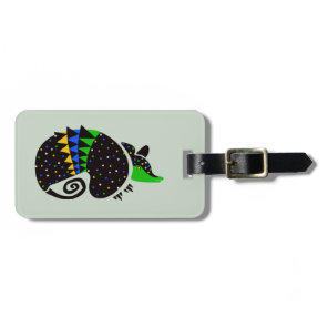 Travel! Hand drawn ARMADILLO - Wildlife warrior -  Luggage Tag