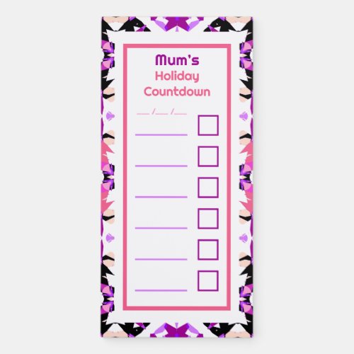 Travel Holiday Countdown Packing Checklist Planner Magnetic Notepad