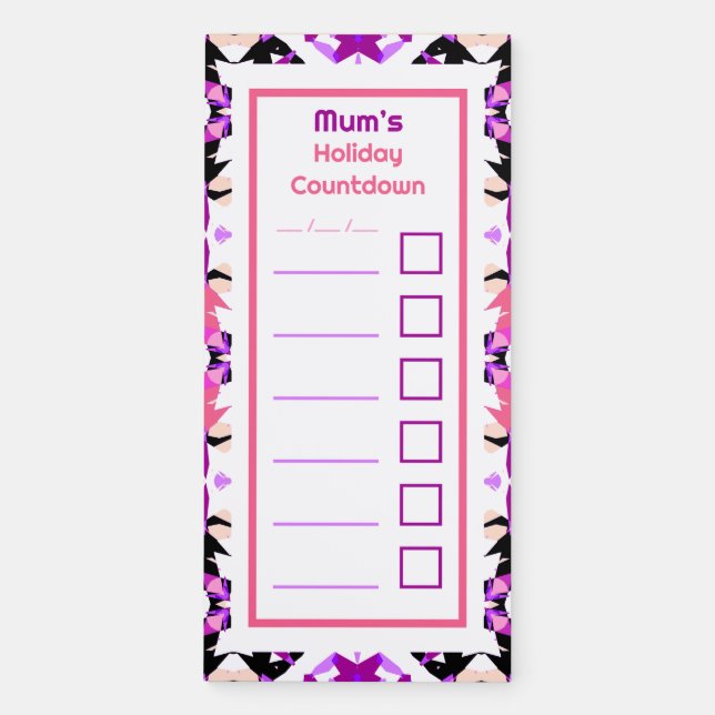 Travel Holiday Countdown Packing Checklist Planner Magnetic Notepad (Front)